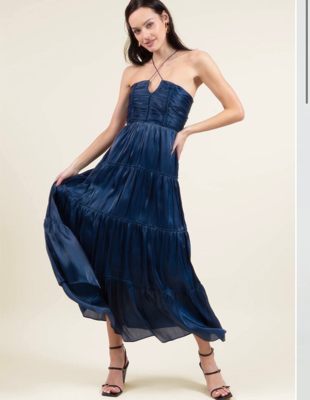 - $172 New O.P.T east navy blue midi dress sz XL